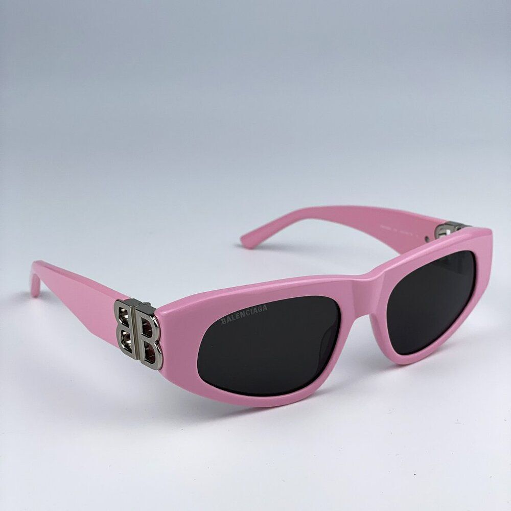 SALE! NEW Balenciaga BB0095S 013 Pink Silver Grey Cat Eye Unisex Sunglasses